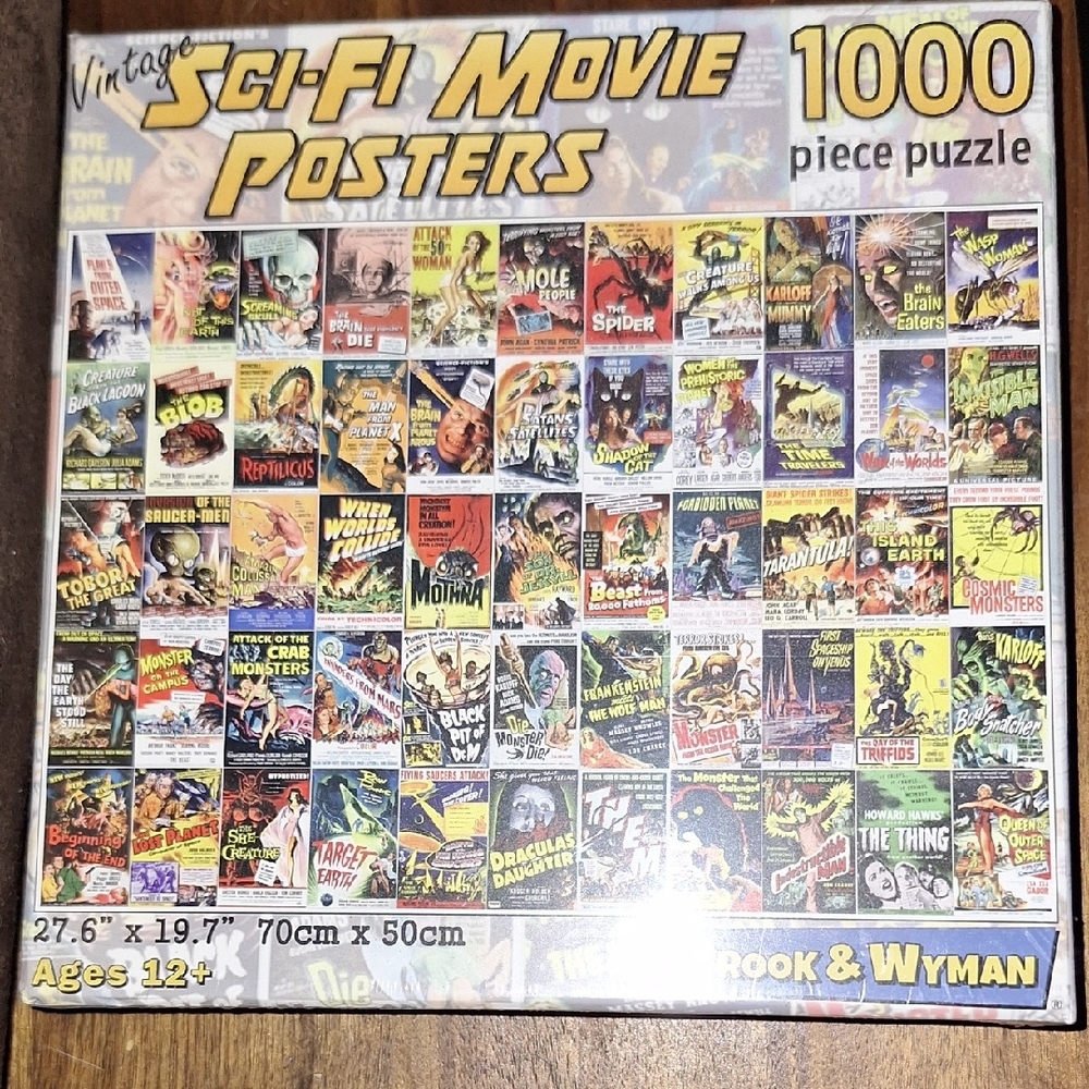 Vintage Sci-Fi Movie Posters 1000 Piece Puzzle - Multiple Multicolor